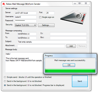 WinForm mail sender application screenshot